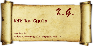 Kóka Gyula névjegykártya